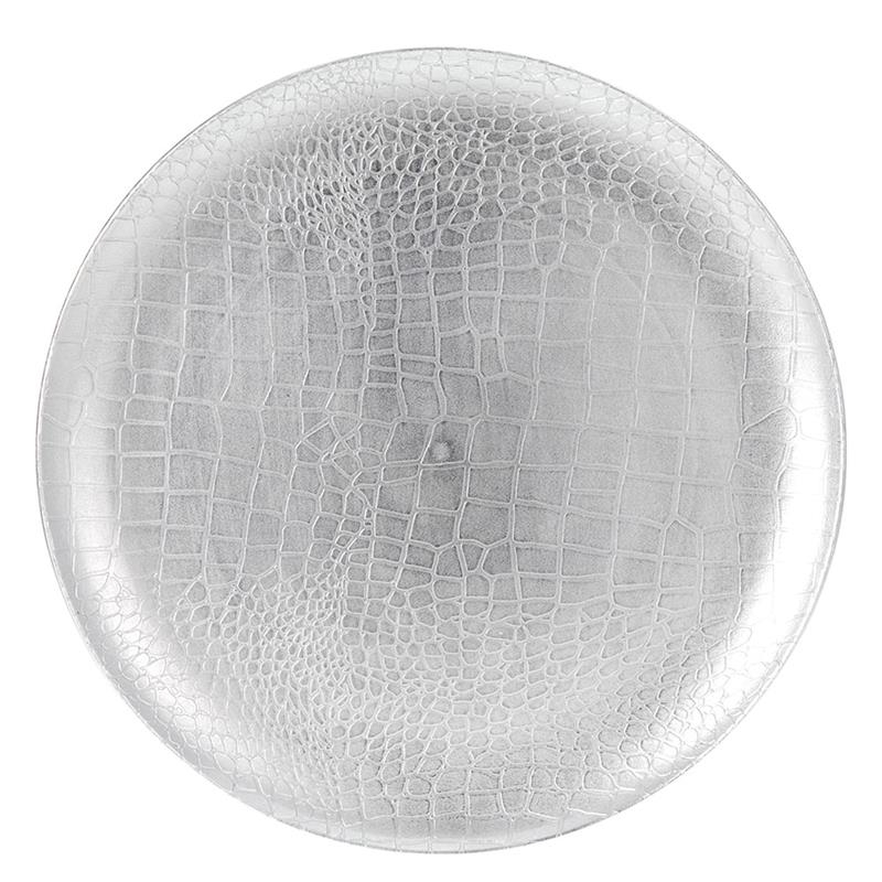 Dekoracyjny talerz srebrny 33 cm