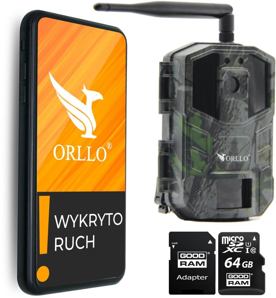 Image of Fotopułapka GSM ORLLO Huntercam 3 + KARTA PAMIĘCI microSD GOODRAM CL10 64GB