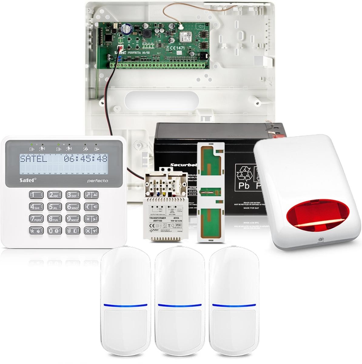 Image of Zestaw alarmowy Satel Perfecta 16 SET-A, 3x czujka,PRF-LCD, aplikacja