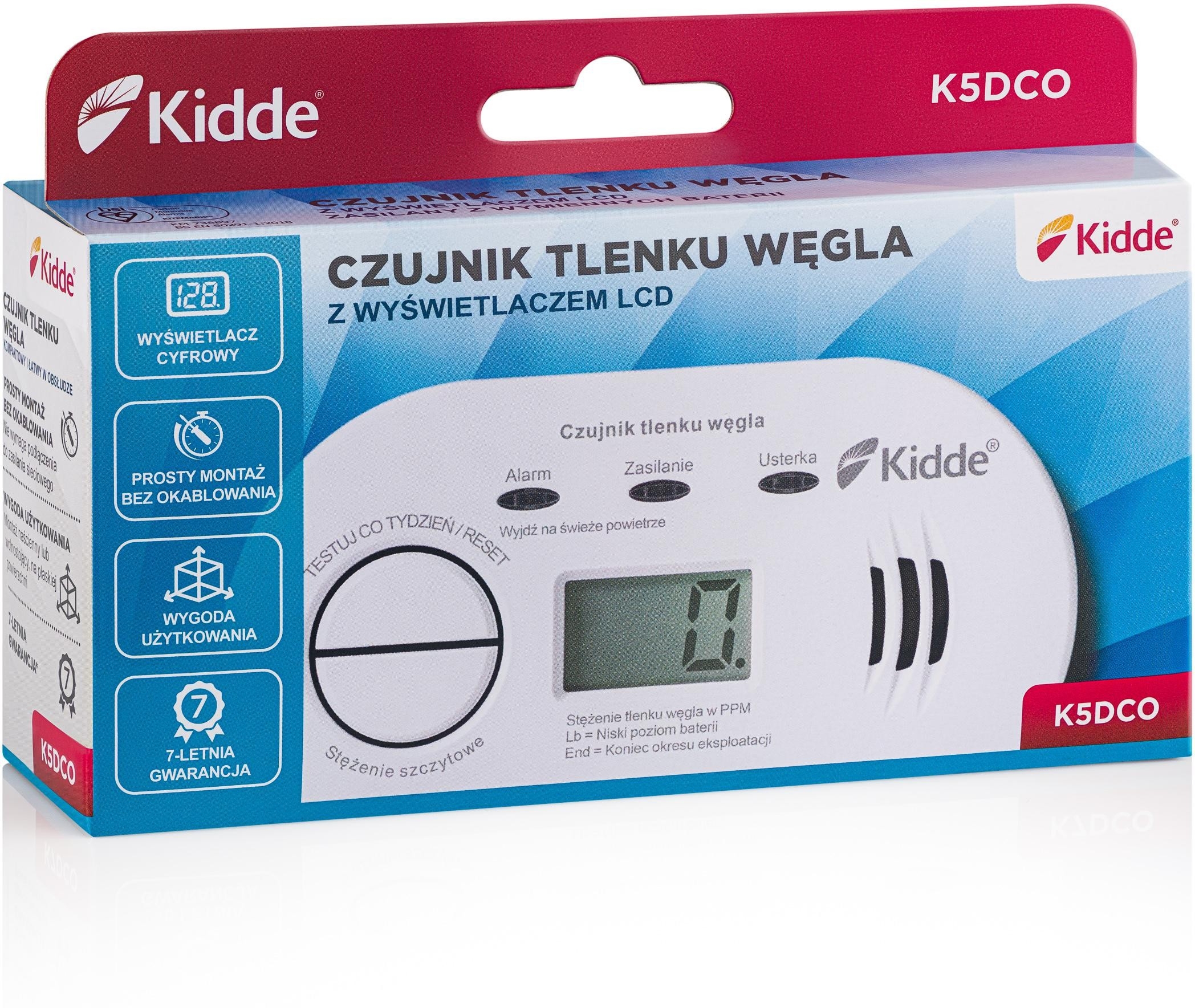 Image of OUTLET_1: Czujnik czadu z wyświetlaczem Kidde K5DCO