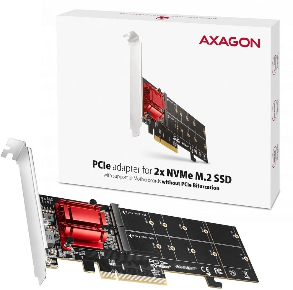 Image of Adapter Axagon PCEM2-ND PCIe 2x NVME M.2