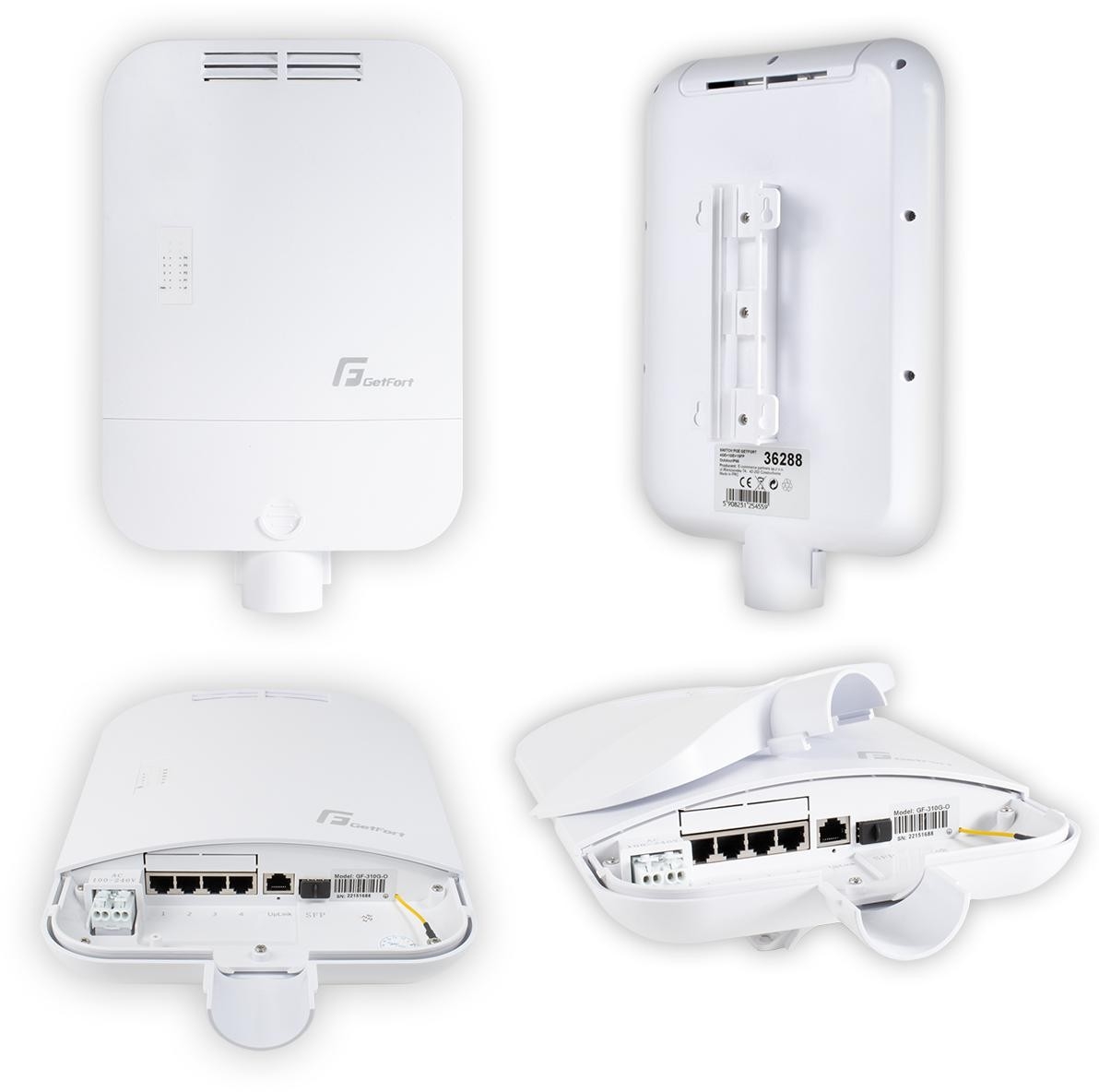 Image of SWITCH POE GETFORT 4GE+1GE+1SFP Outdoor IP65