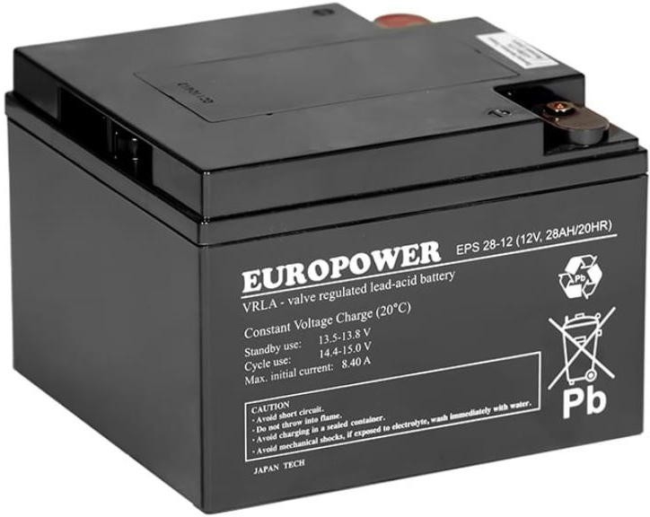 Image of Akumulator AGM EUROPOWER serii EPS 12V 28Ah (Żywotność 8-12 lat)