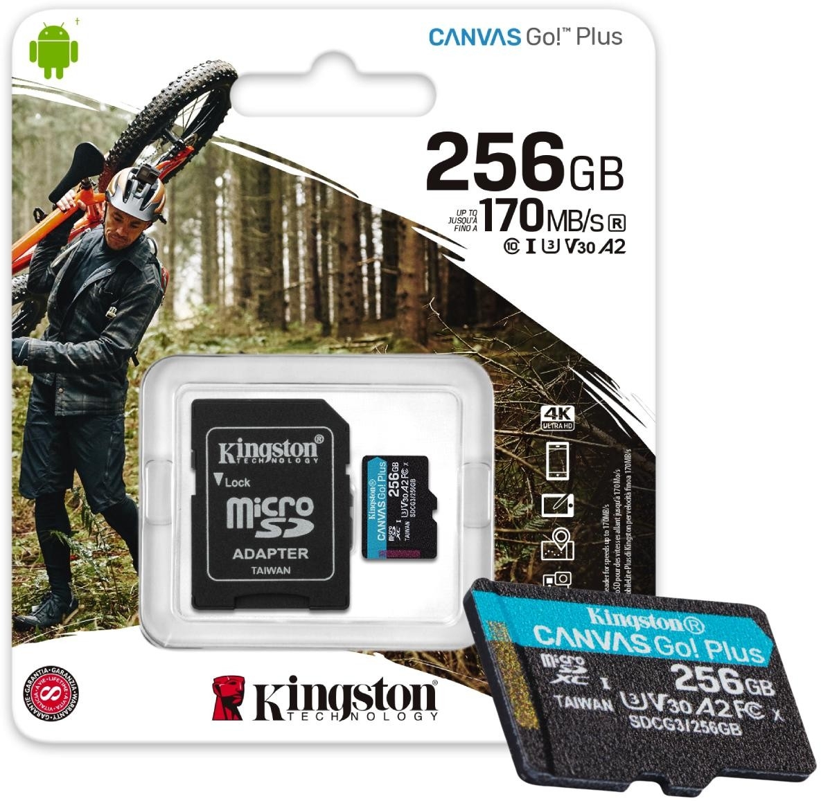 Image of Karta pamięci microSD Kingston Canvas Go Plus microSDXC C10 UHS-I 256GB