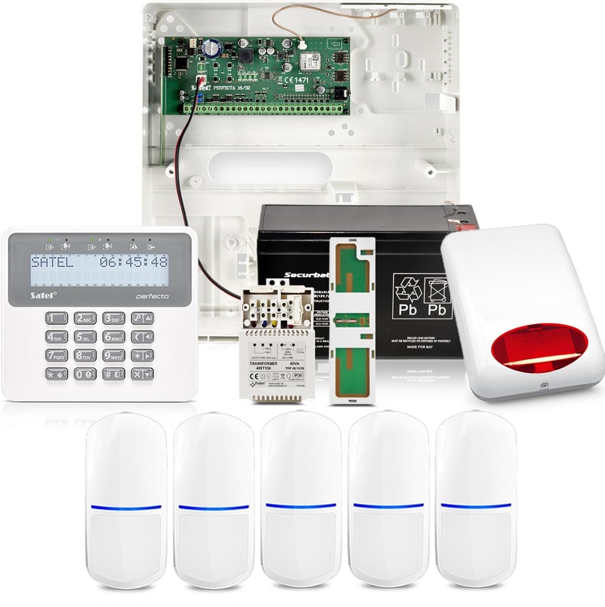 Image of Zestaw alarmowy Satel Perfecta 16 SET-A, 5x czujka,PRF-LCD, aplikacja