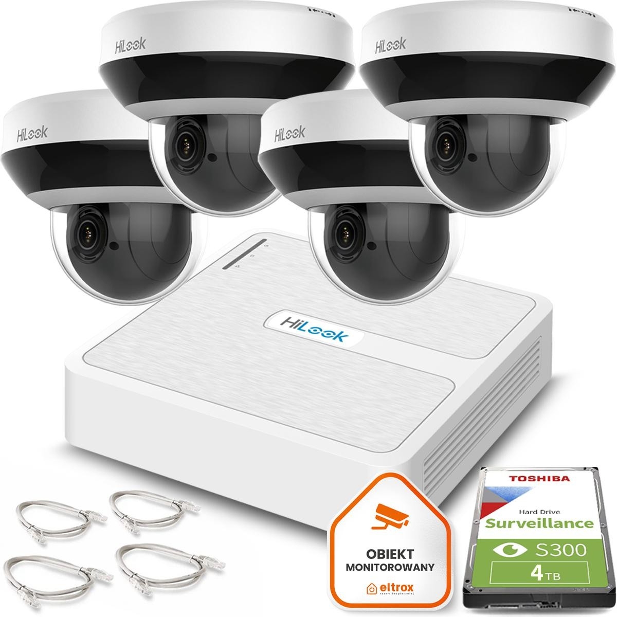 Image of Zestaw monitoringu IP Hilook by Hikvision 4 kamery obrotowe 4MPx PTZ-C4MP