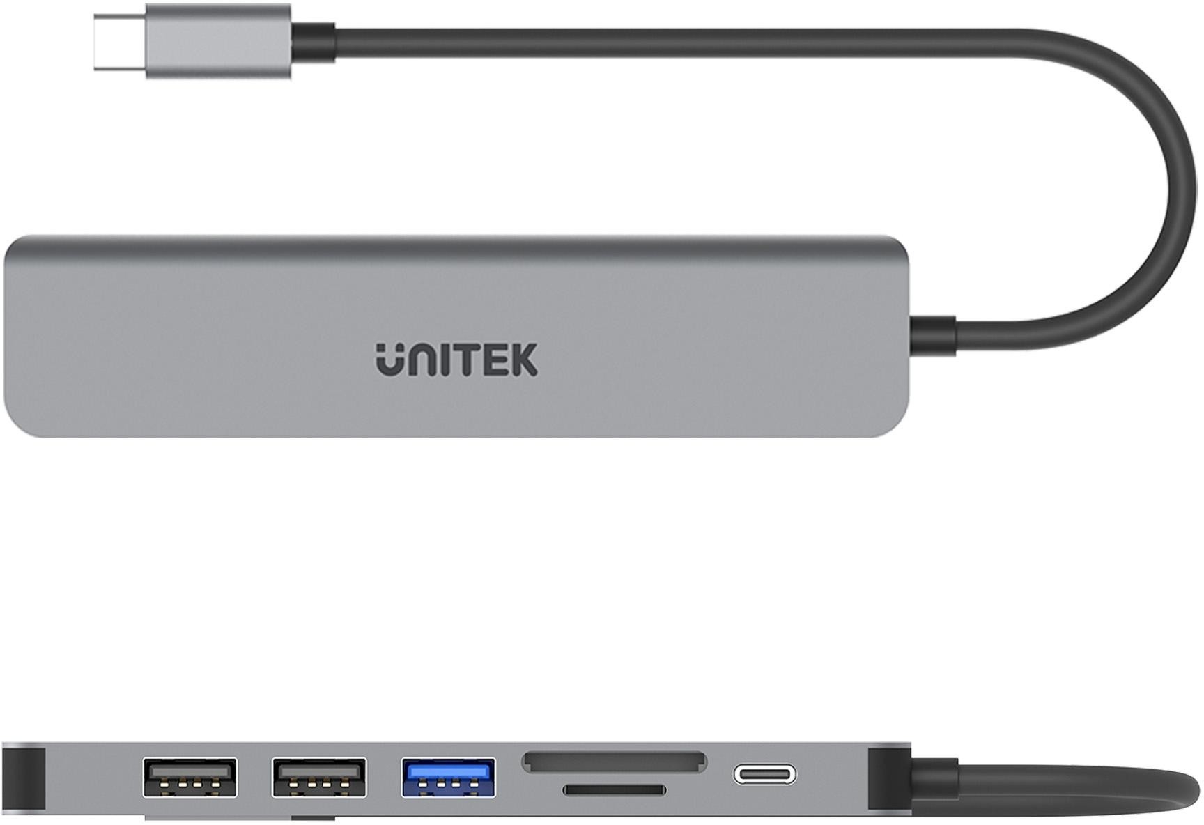 Image of Hub USB Unitek USB-C aluminium 7w1