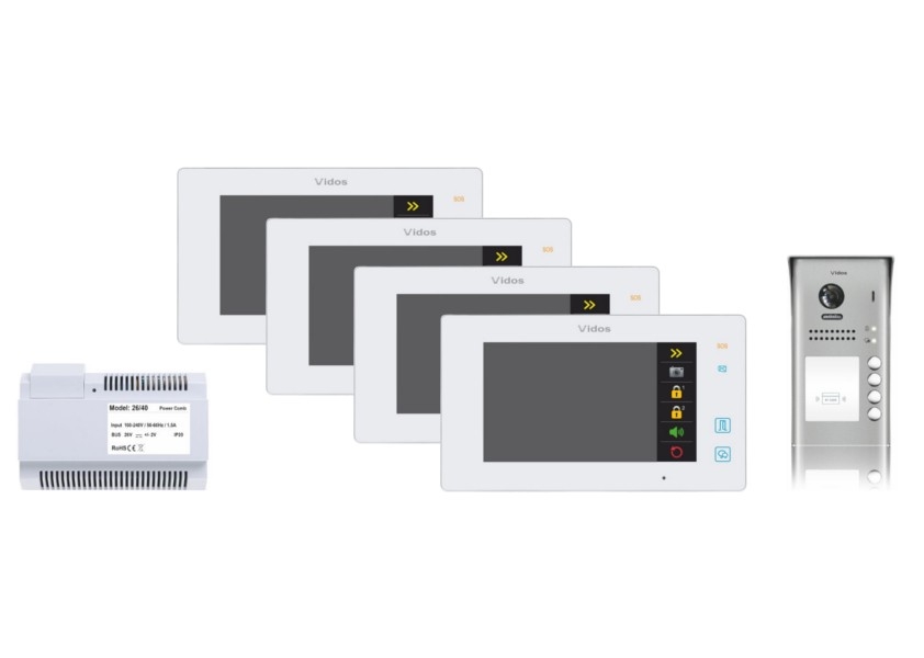 Image of Wideodomofon 4-rodzinny VIDOS DUO 4 x M1021W / S1104A