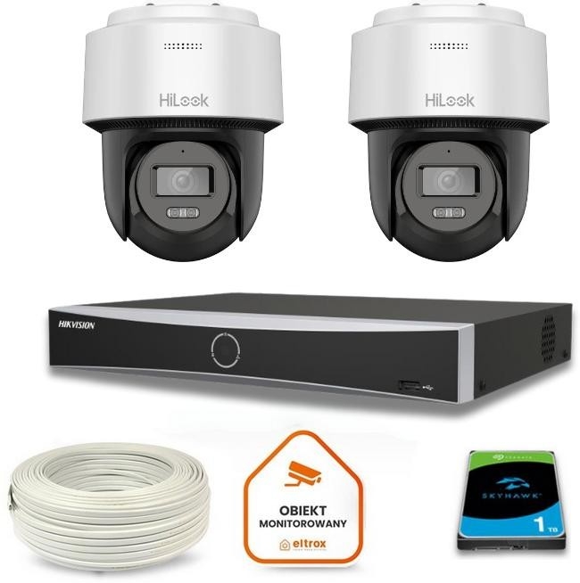 Image of Zestaw monitoringu Hilook 2 kamery IP PTZ-N6-P