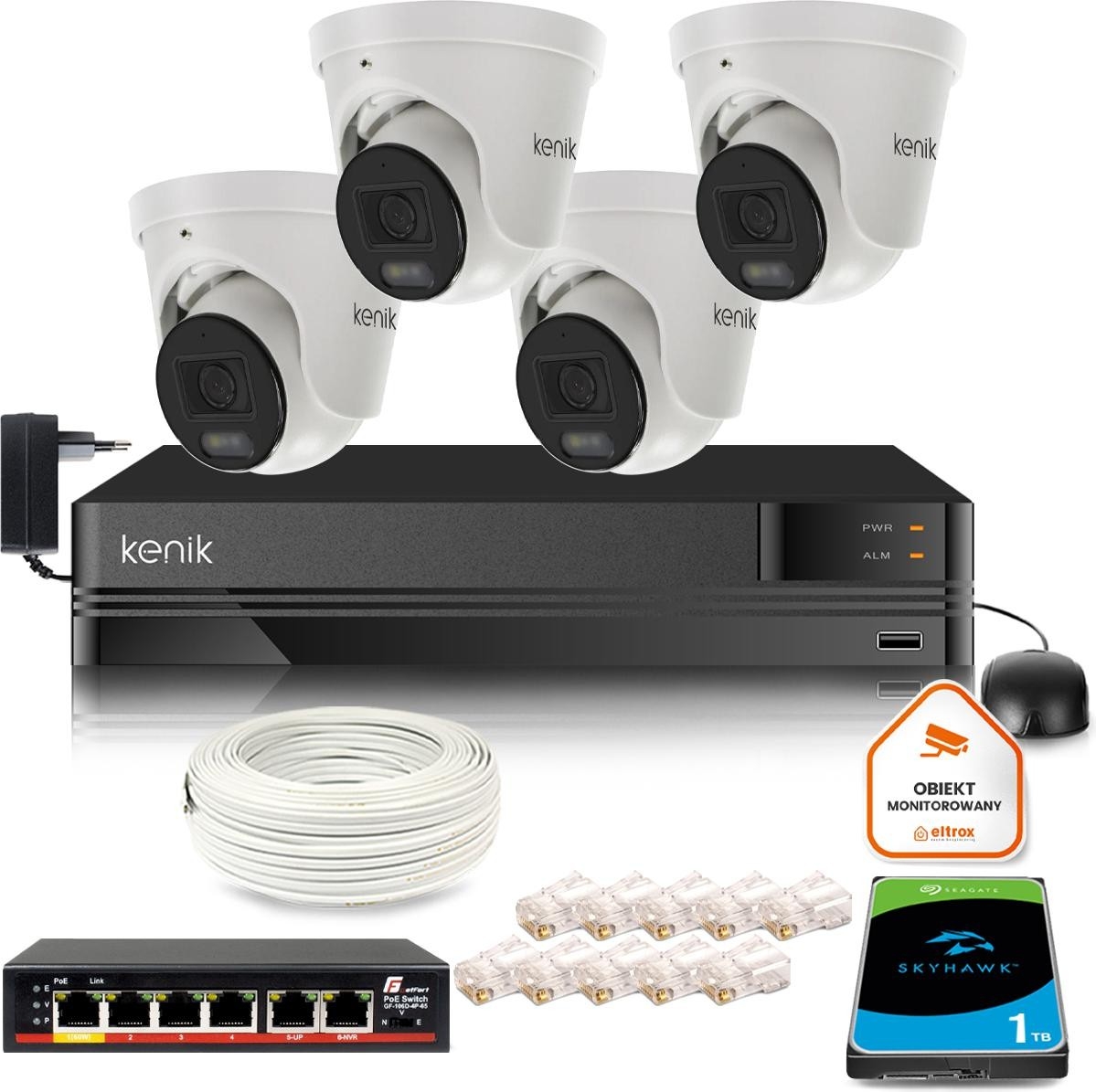 Image of Zestaw monitoringu IP 4MPX domu Kenik