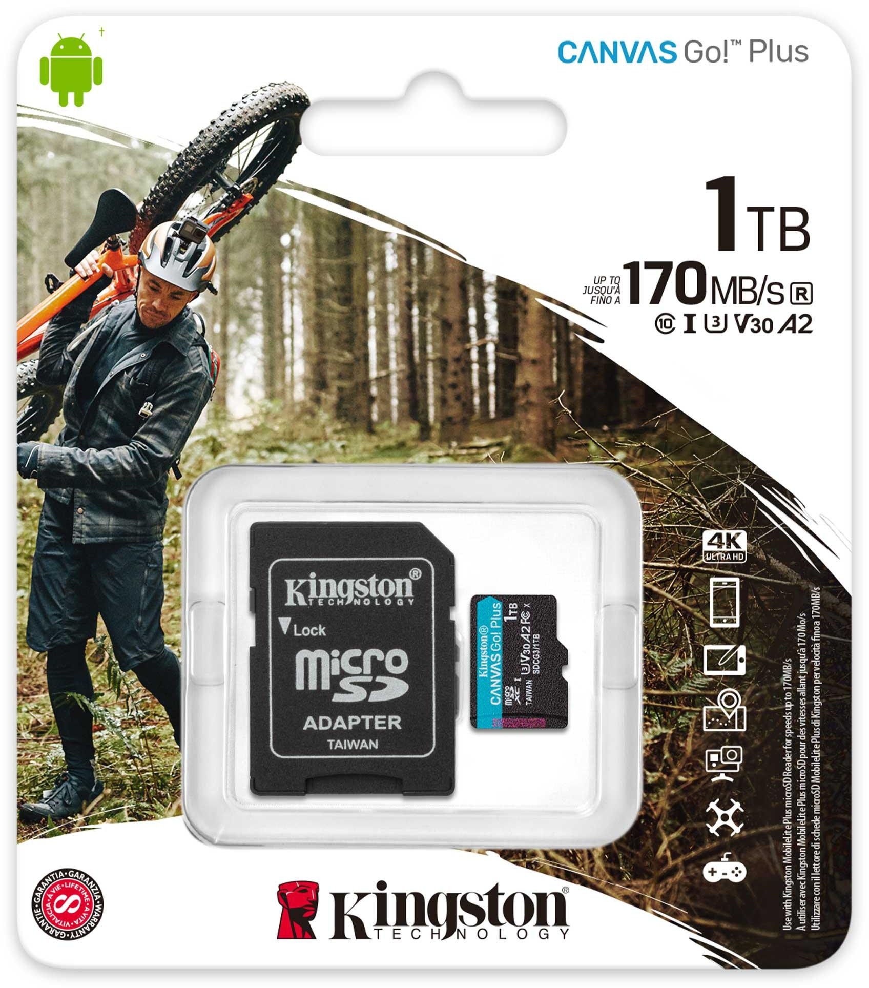 Image of Karta pamięci microSD Kingston Canvas Go Plus microSDXC C10 UHS-I 1TB