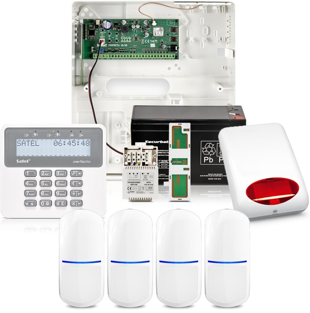 Image of Zestaw alarmowy do mieszkania Satel Perfecta 16 SET-A, 4x czujka, aplikacja