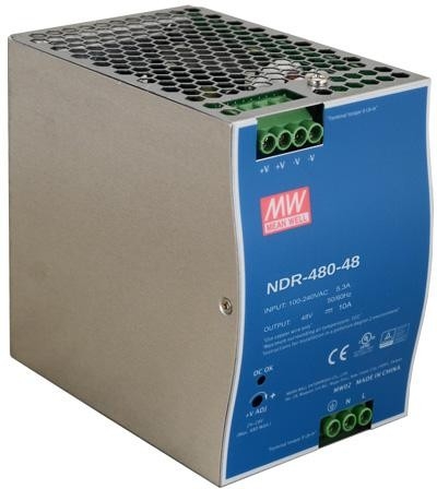 Image of ZASILACZ IMPULSOWY NA SZYNĘ DIN MEAN WELL NDR-480-48 48V/480W/10A