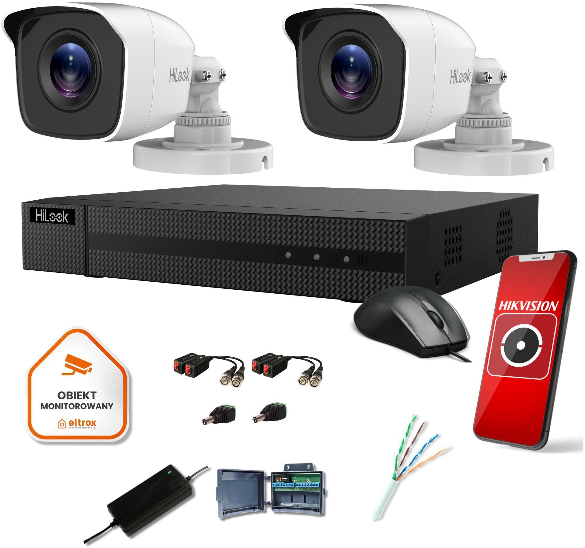 Image of Zestaw monitoringu Hilook by Hikvision 2 kamer 2MPx TVICAM-B2M