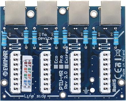 Image of Moduł LAN z zabezpieczeniem przeciwprzepięciowym PRO z ochroną PoE EWIMAR PTU-54-PRO/PoE