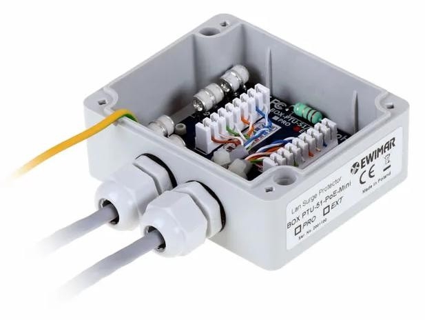 Image of Ogranicznik przepięć do ochrony sieci LAN EWIMAR BOX-PTU-51-EXT/PoE/MINI