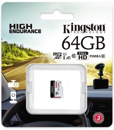 Image of Karta pamięci microSD Kingston High-Endurance UHS-I 64GB 24/7 (rejestratory i monitoring)