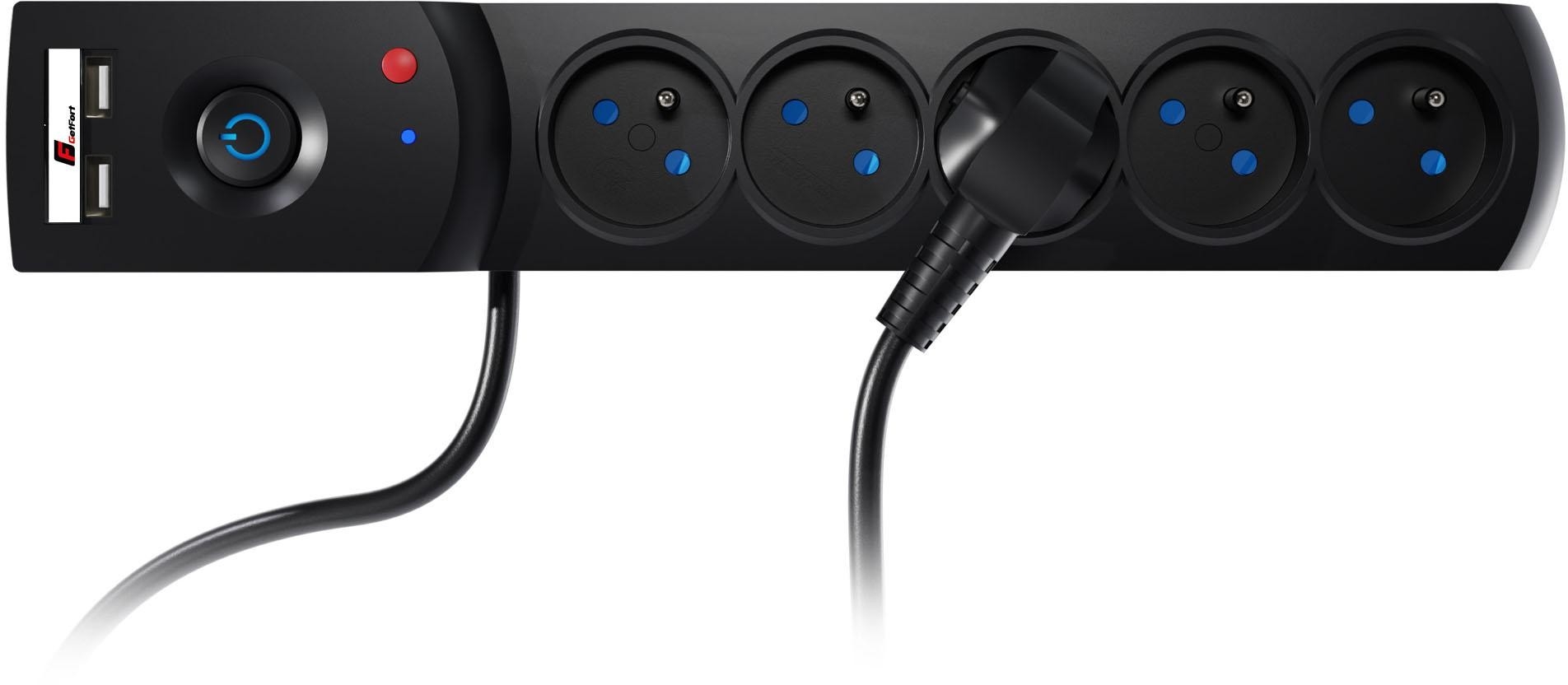 Image of Listwa zasilająca antyprzepięciowa Getfort 5P 1,5m Czarna USB
