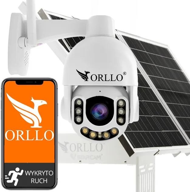 Image of Kamera Zewnętrzna Obrotowa GSM na Kartę SIM Orllo Z7 PRO + Panel fotowoltaiczny SM6030 Pro