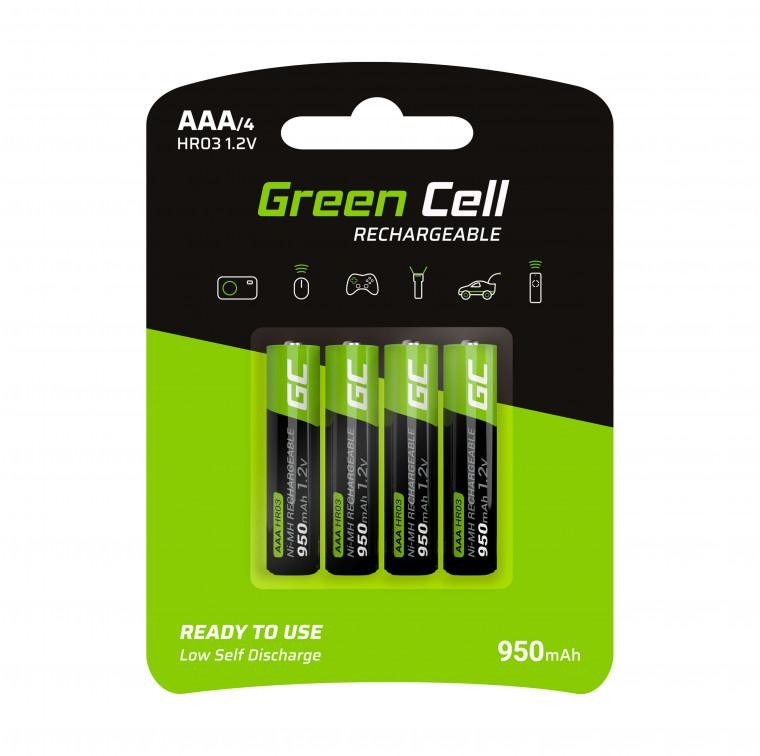 Image of akumulatorki green cell 4x aaa hr03 950mah gr03 - darmowa dostawa - raty 0% - 38 sklepów w całej polsce