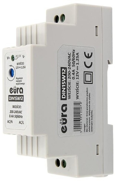 Image of ZASILACZ DIN ''EURA'' DIN15W12 12V 1,25 A DC