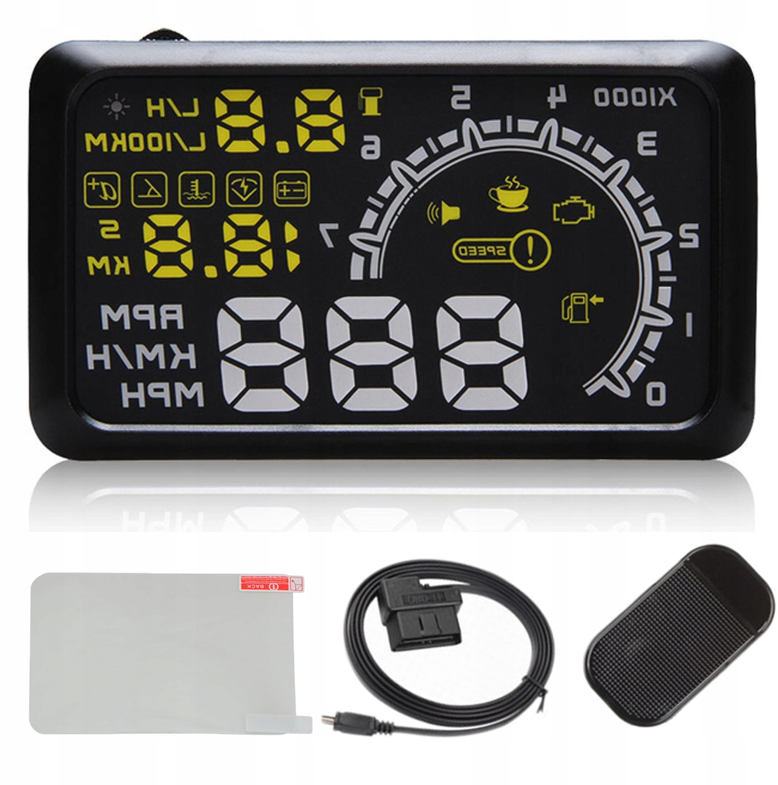 Image of Wyświetlacz LED HUD W02 5.5" OBD2 wersja PRO