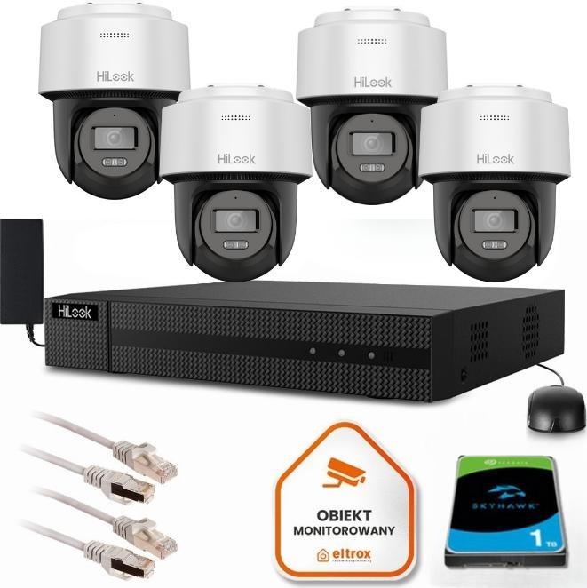 Image of Zestaw monitoringu Hilook 4 kamery IP PTZ 2MP PTZ-N2MP-P 2.8mm
