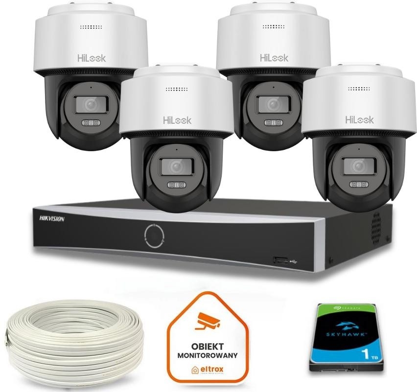 Image of Zestaw monitoringu Hilook 4 kamery IP PTZ-N6-P