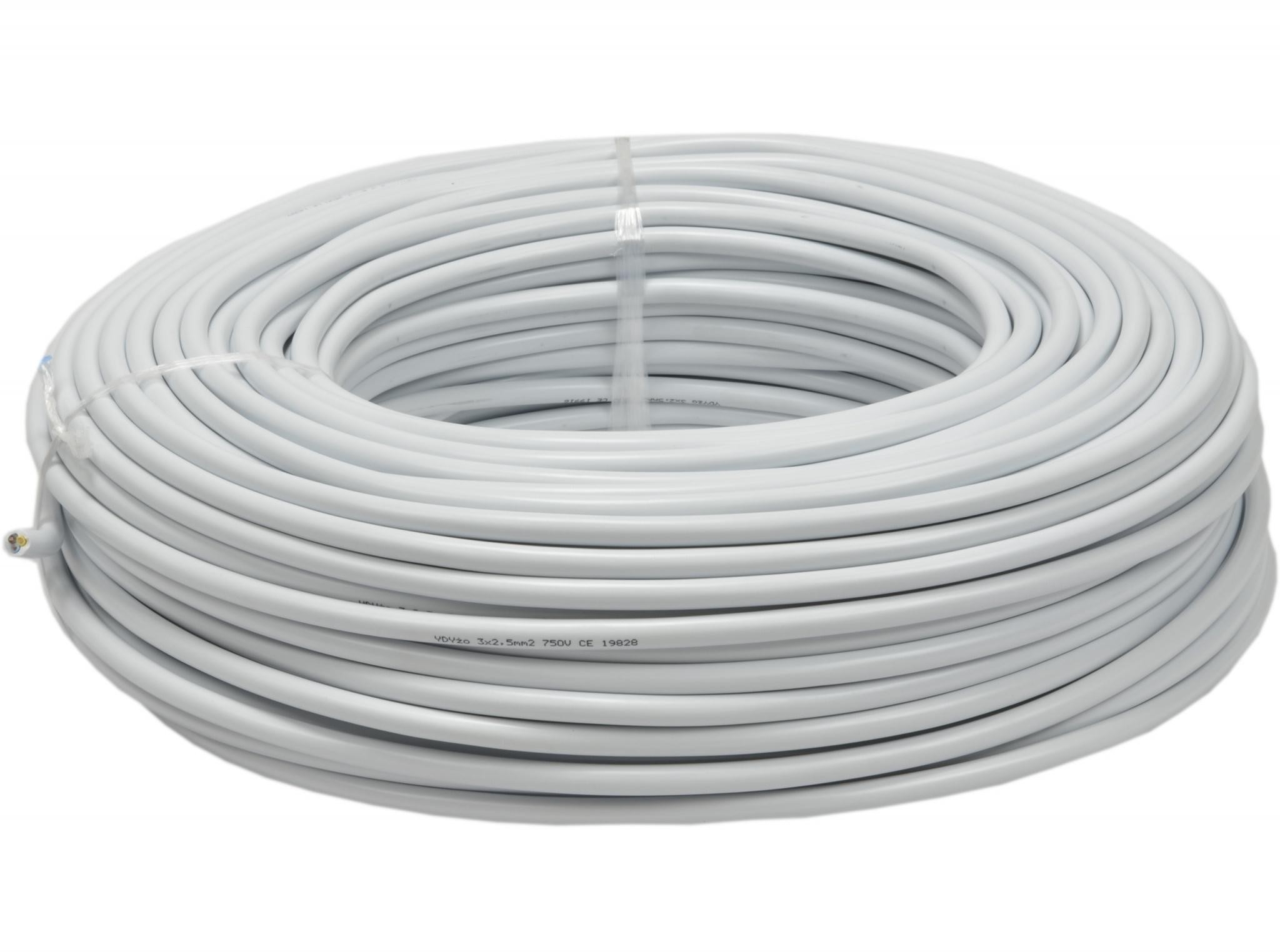 Image of Przewód elektryczny drut okrągły YDY 450/750V 3x1,5mm2 50m MERCOR