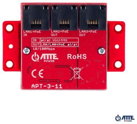 Image of ATTE APT-3-11 Switch PoE 3 portowy 10/100Mbps, extender