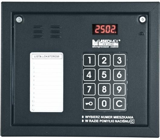 Image of Laskomex CP-2502NR czarny Panel audio z mini listą lokatorów i z czytnikiem kluczy RFID