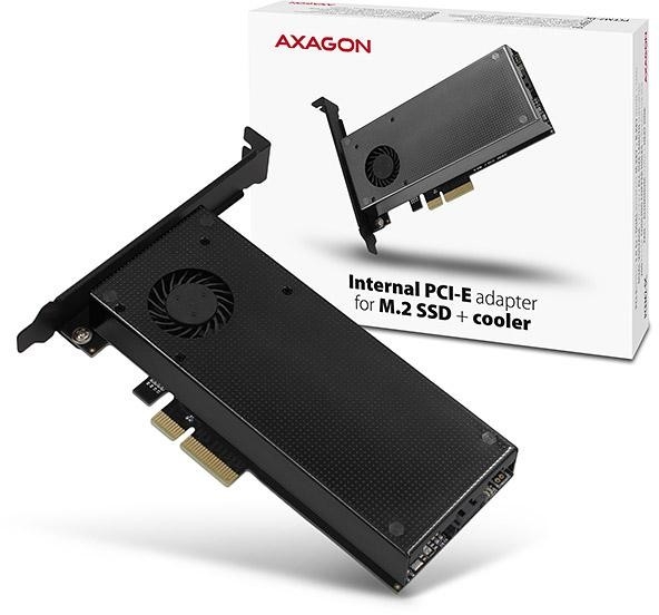 Image of Adapter Axagon PCEM2-DC PCI-E x4 na M.2 NVMe z chłodzeniem