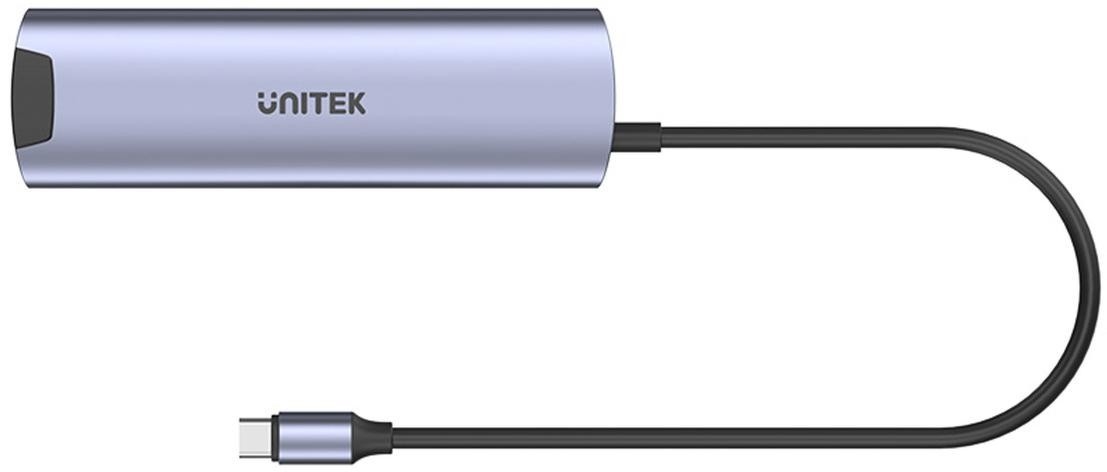 Image of H1112F Unitek Aktywny Hub USB-C 5Gbps, HDMI RJ-45 PD 100W