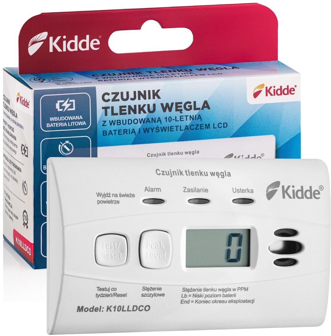 Image of Czujnik czadu z wyświetlaczem Kidde K10LLDCO