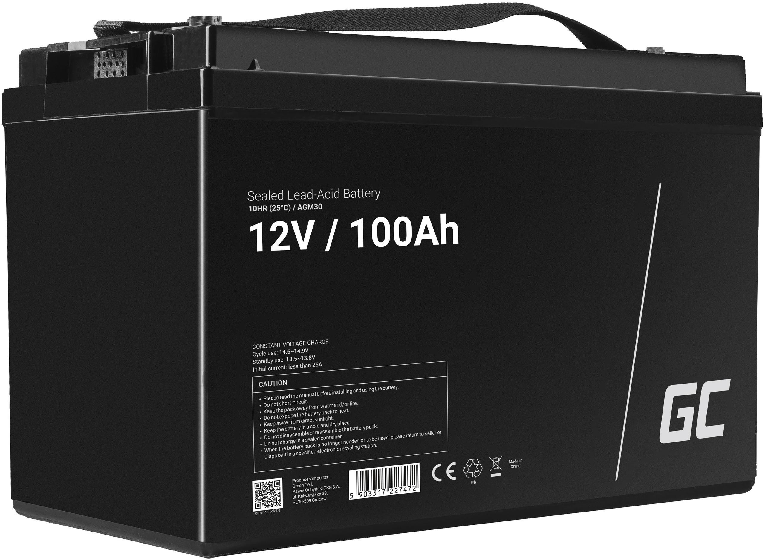 Image of AKUMULATOR AGM Green Cell VRLA 12V 100Ah