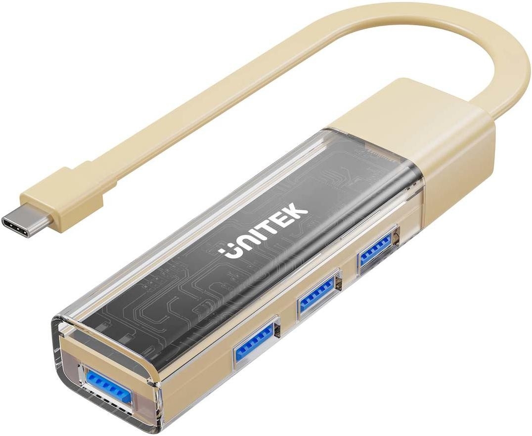 Image of Unitek Hub dwukierunkowy USB C/USB A 5Gbps kremowy