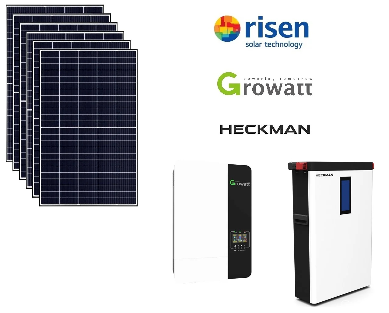 Image of Zestaw off grid 2,64kW PV Risen, 3,5kW AC Growatt, 5kWh pojemności magazyn energii
