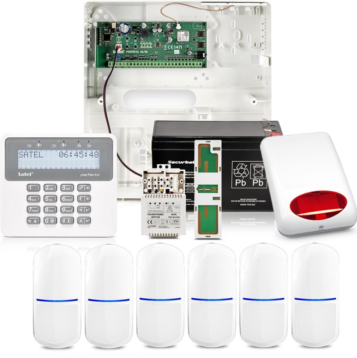 Image of Zestaw alarmowy Satel Perfecta 16 SET-A, 6x czujka,PRF-LCD, aplikacja