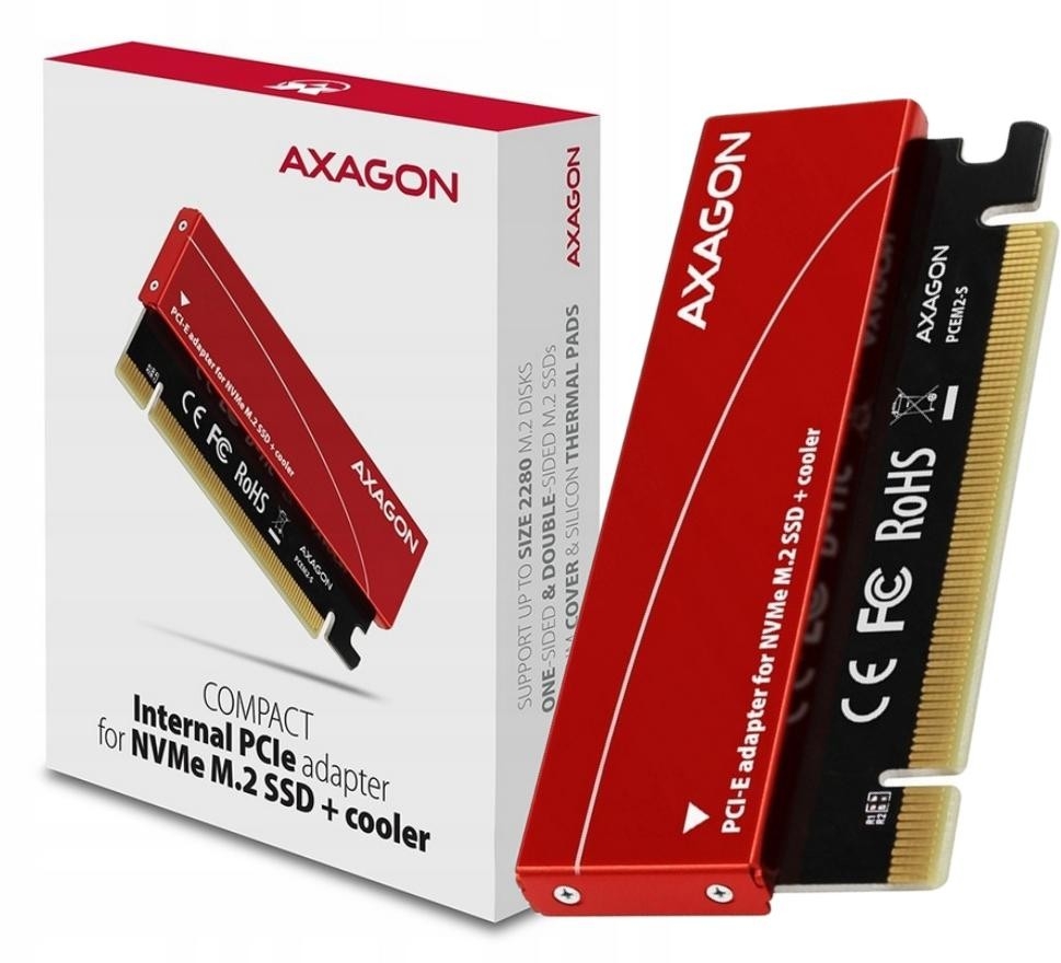 Image of Axagon PCEM2-S Adapter wewnętrzny PCIe x16, 1x M.2 NVMe M-ke