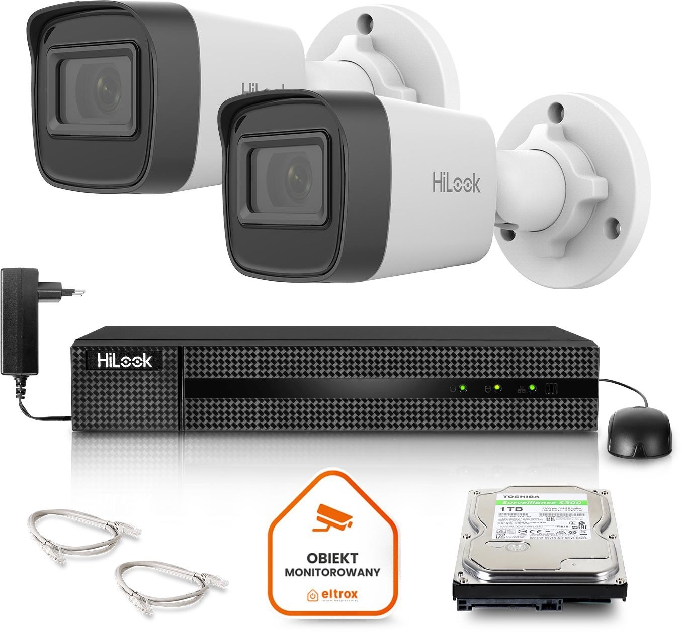 Image of Zestaw monitoringu Hilook by Hikvision 2 kamer IP IPCAM-B2-P Full HD PoE