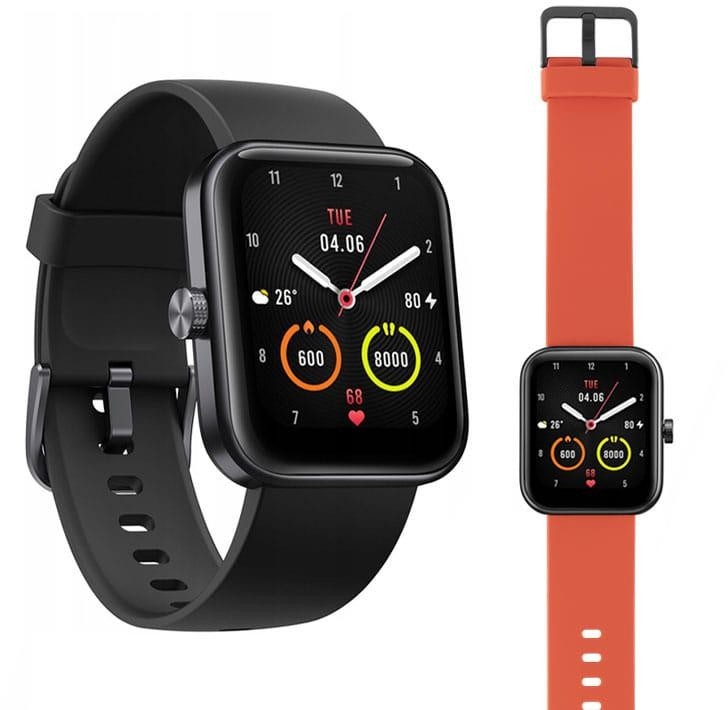 Image of OUTLET_1: Smartwatch 70mai Maimo Watch czarny + wymienna opaska w kolorze pomarańczowym