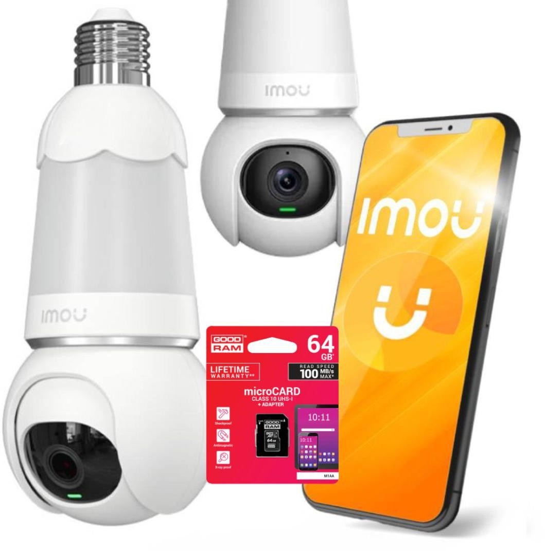 Image of Kamera IP Imou kamera żarówka Bulb Cam 5MP IPC z kartą pamięci 64BG Goodram