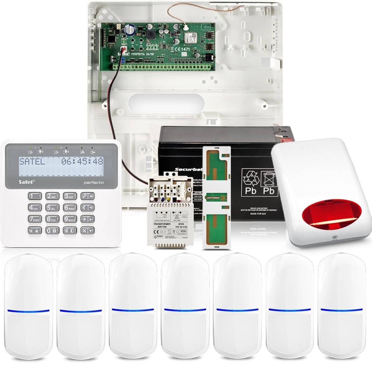 Image of Zestaw alarmowy Satel Perfecta 16 SET-A, 7x czujka,PRF-LCD, aplikacja