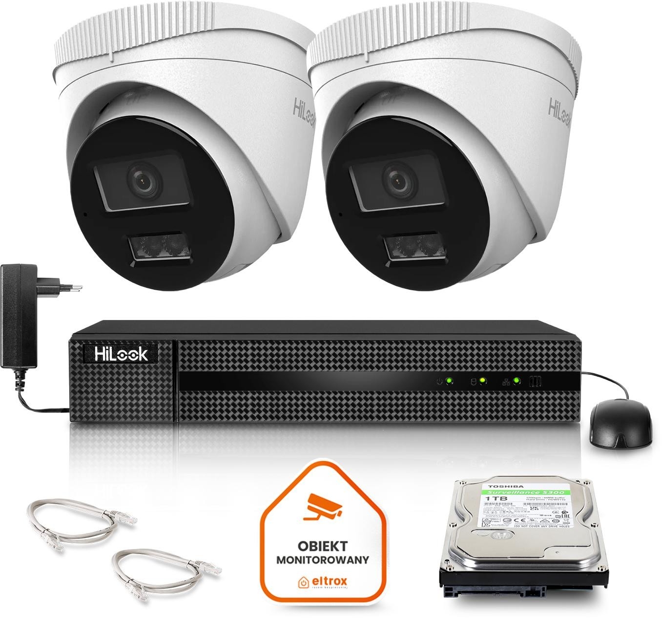 Image of Zestaw monitoringu Hilook by Hikvision 2 kamer IP IPCAM-T6-30DL 6MP PoE