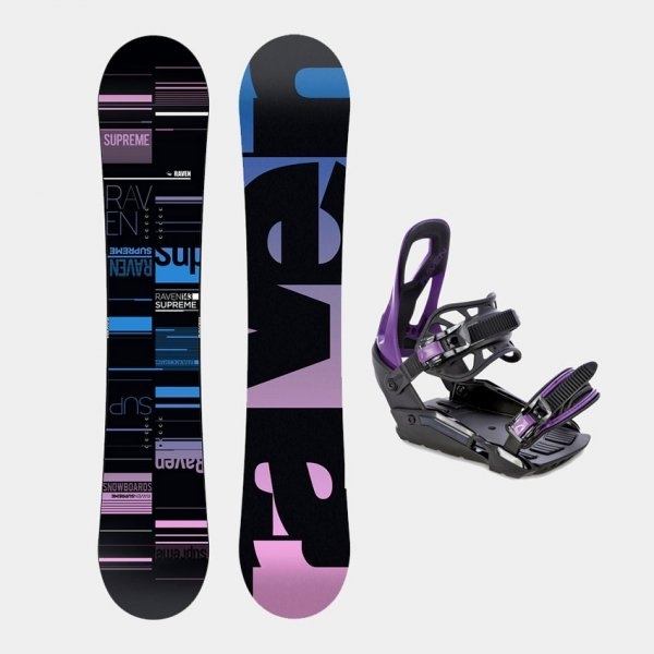 Deska Raven Supreme Black z wiązaniami Raven s230 (black/violet)