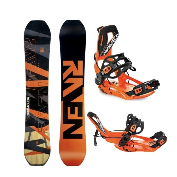 Zestaw snowboardowy Raven Barracuda Carbon Orange z wiązaniami Raven FT360 (orange)