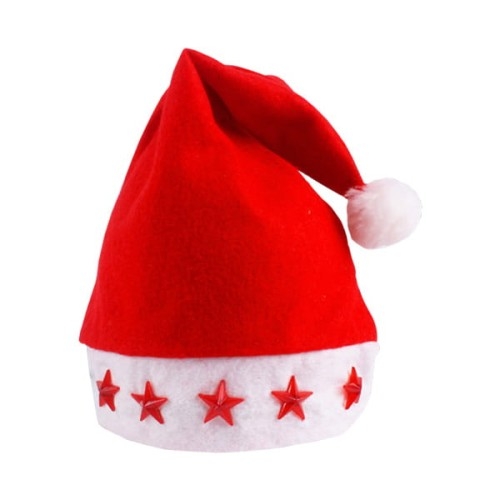 Image of Świąteczna czapka świętego mikołaja świecąca LED