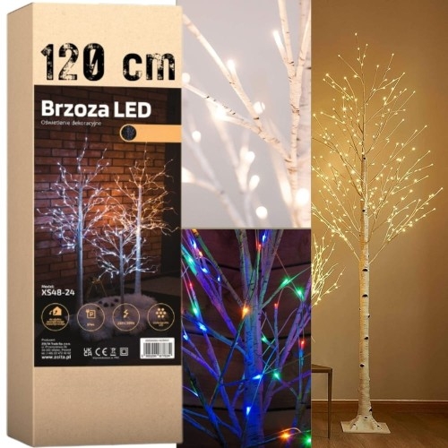 Image of Drzewko świąteczne brzoza LED dekoracja diody Boże Narodzenie 60 cm 26 LED