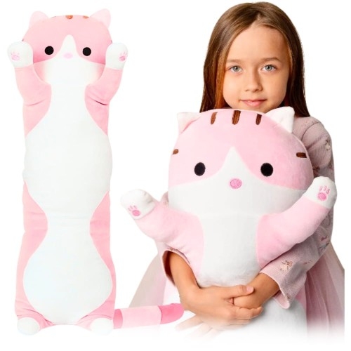 Image of Długi kot kotek dla dziewczynki 110 cm różowy