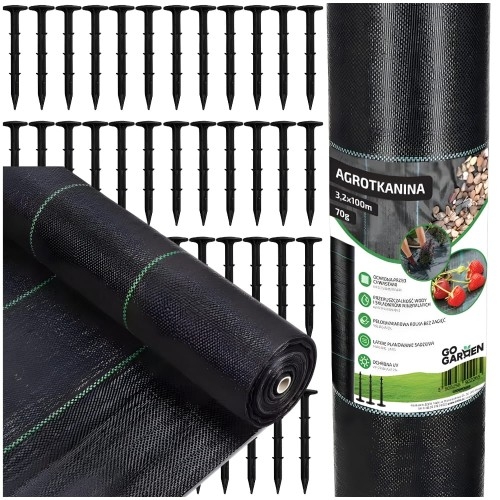 Image of Agrotkanina przeciwko chwastom ściółkująca 3,2*100m 70g + szpilki